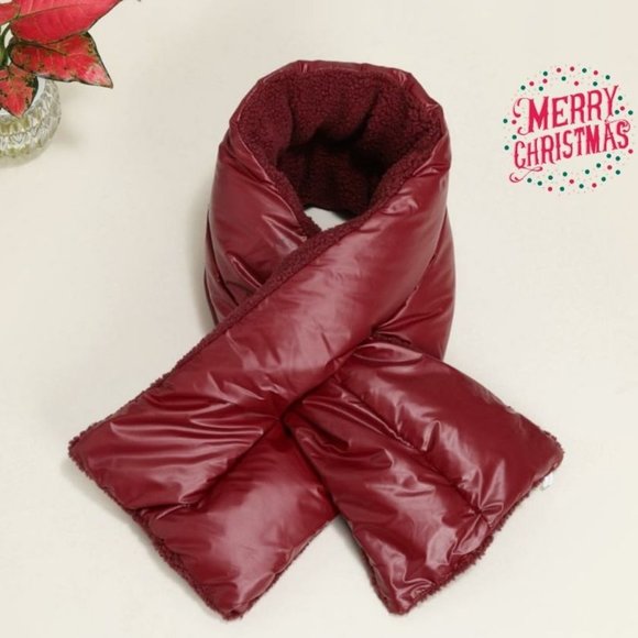 PULL THROUGH FLEECE LINED PUFFER SCARF - Picture 1 of 7